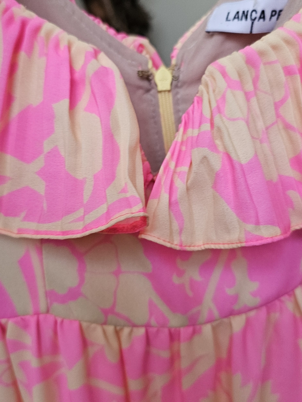 Pink & Cream Ruffled Midi Dress - Picture 3 of 6